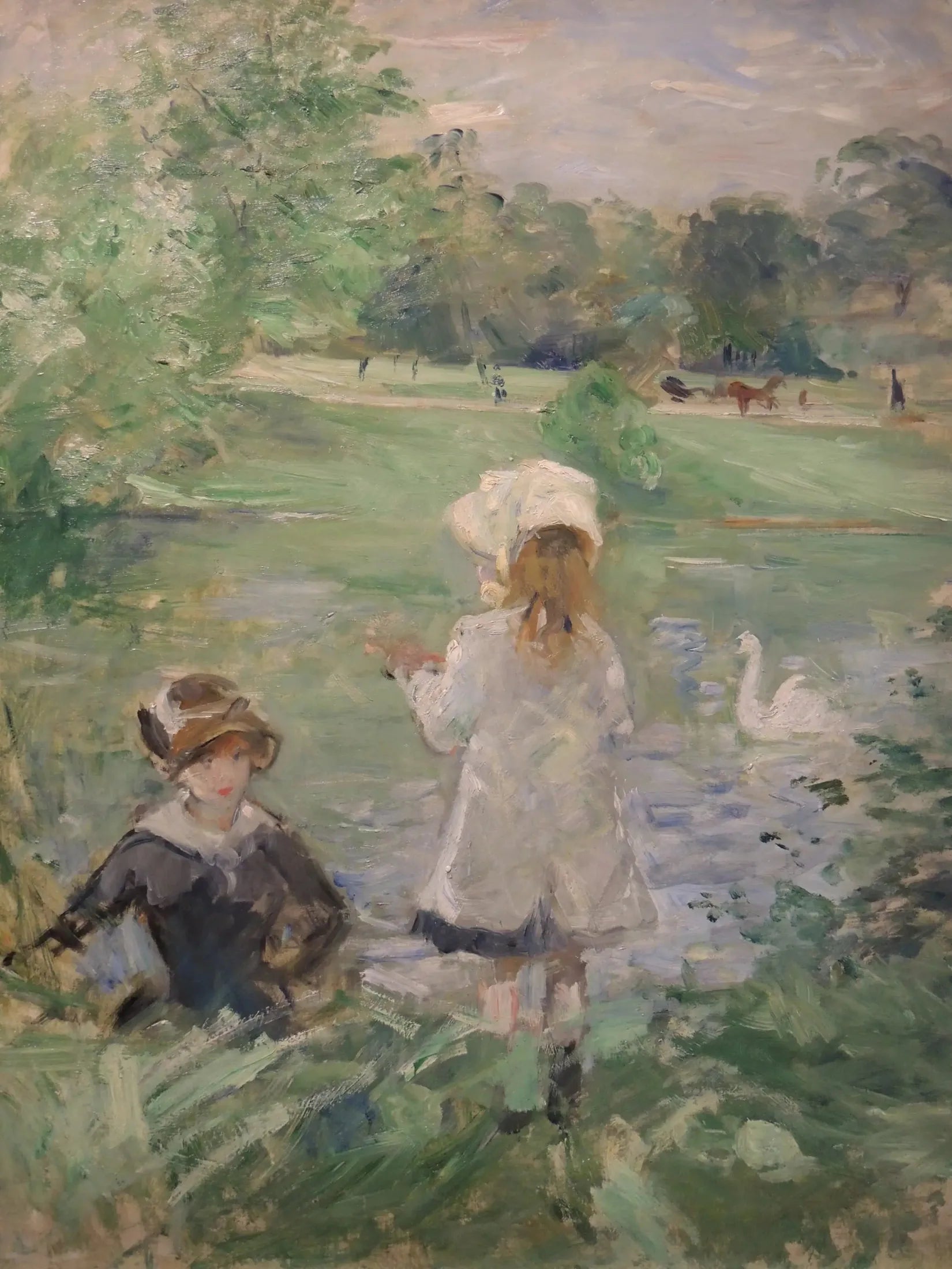 Au bord du lac - Berthe Morisot image 1 copie de tableau peinte à la main