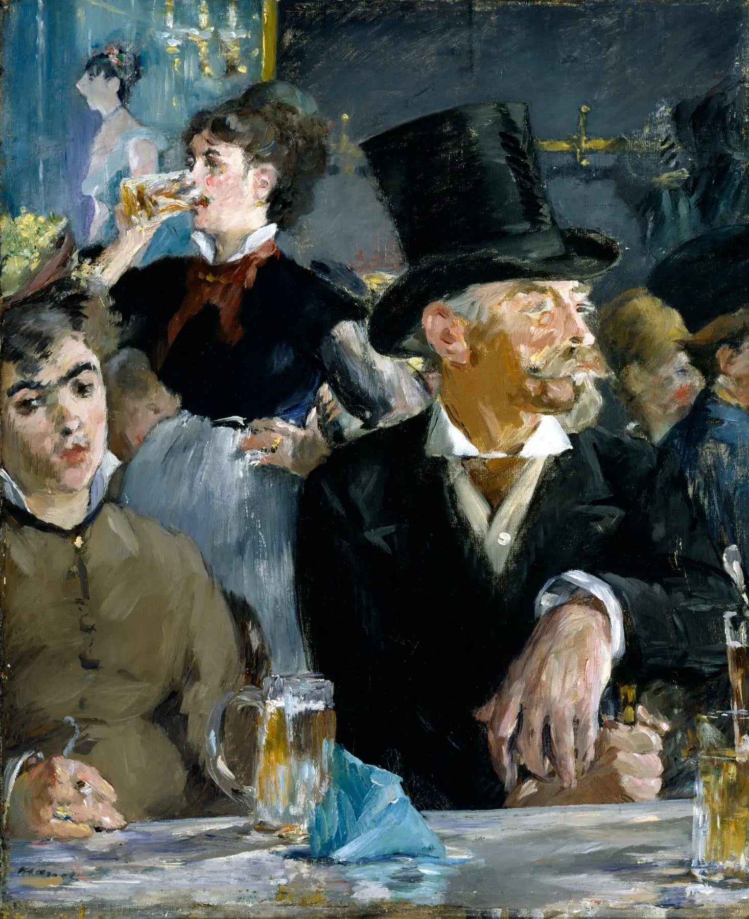 Au Café, Café-concert - Édouard Manet image 1 reproduction de peinture à l’huile