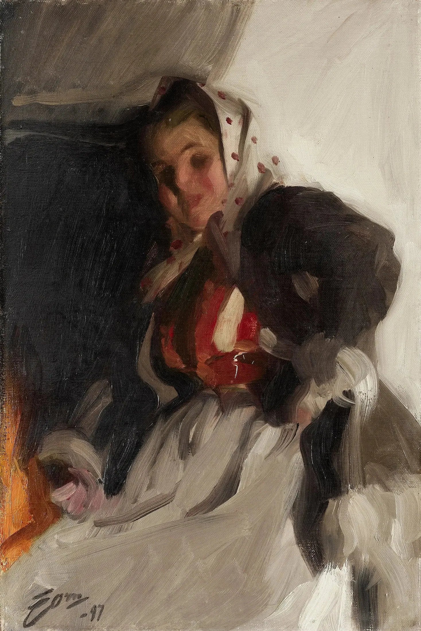 Au coin du feu - Anders Zorn image 1 reproduction réalisée par Alpha Reproduction