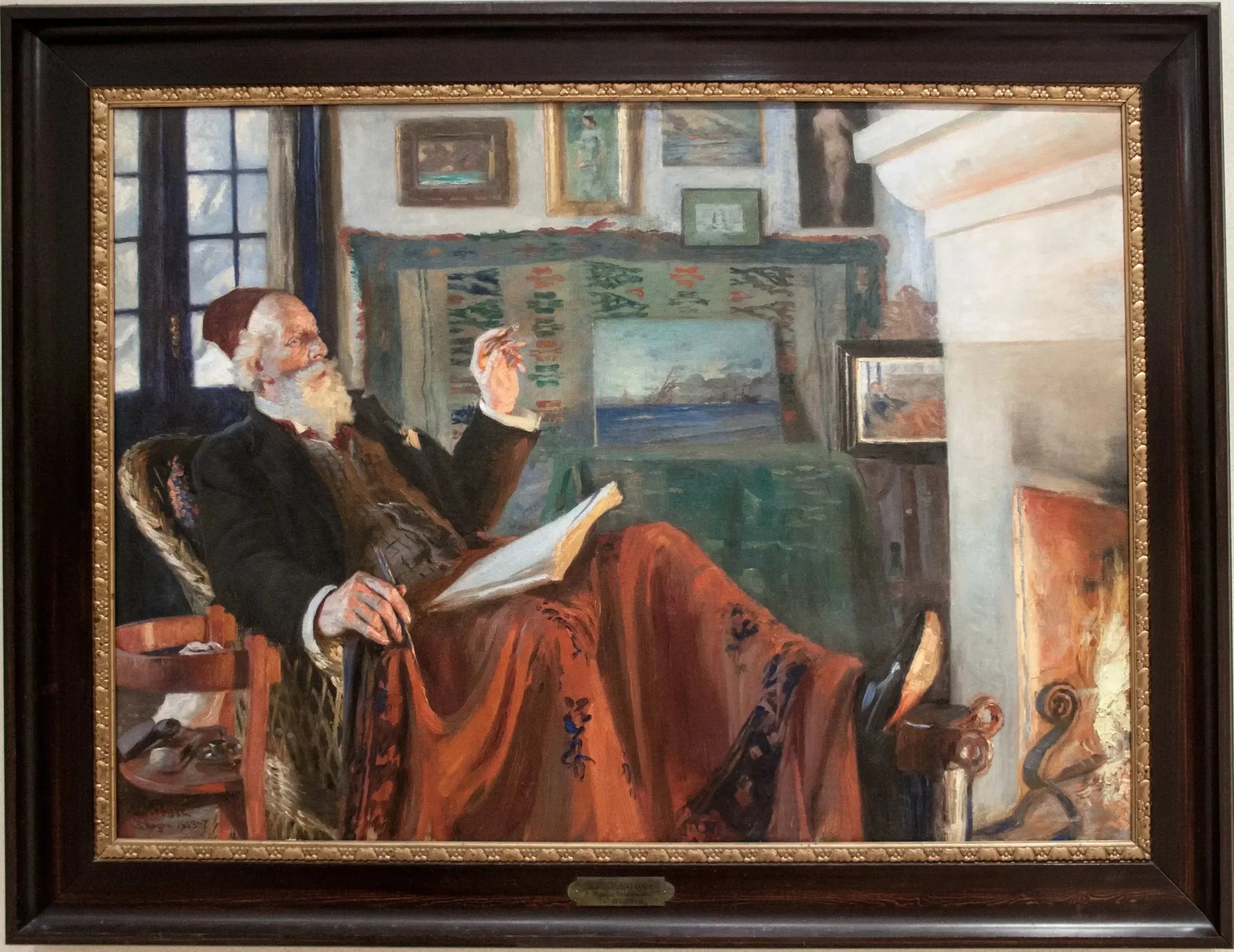 Au coin du feu - Peder Severin Krøyer image 1 copie de tableau peinte à la main