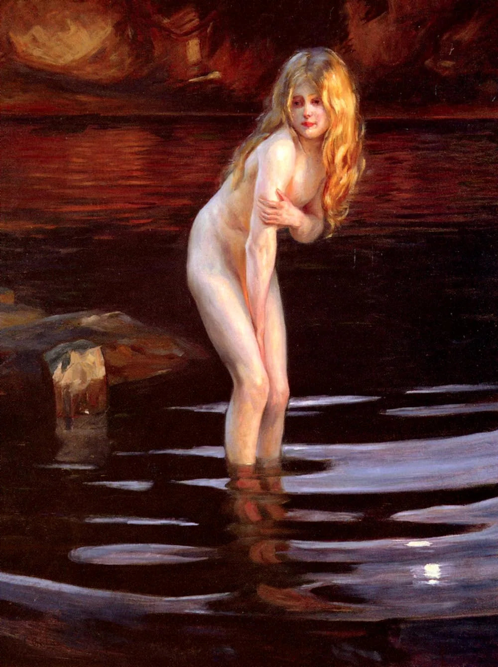 Au crépuscule - Paul Chabas image 1 tableau peint à l’huile sur toile