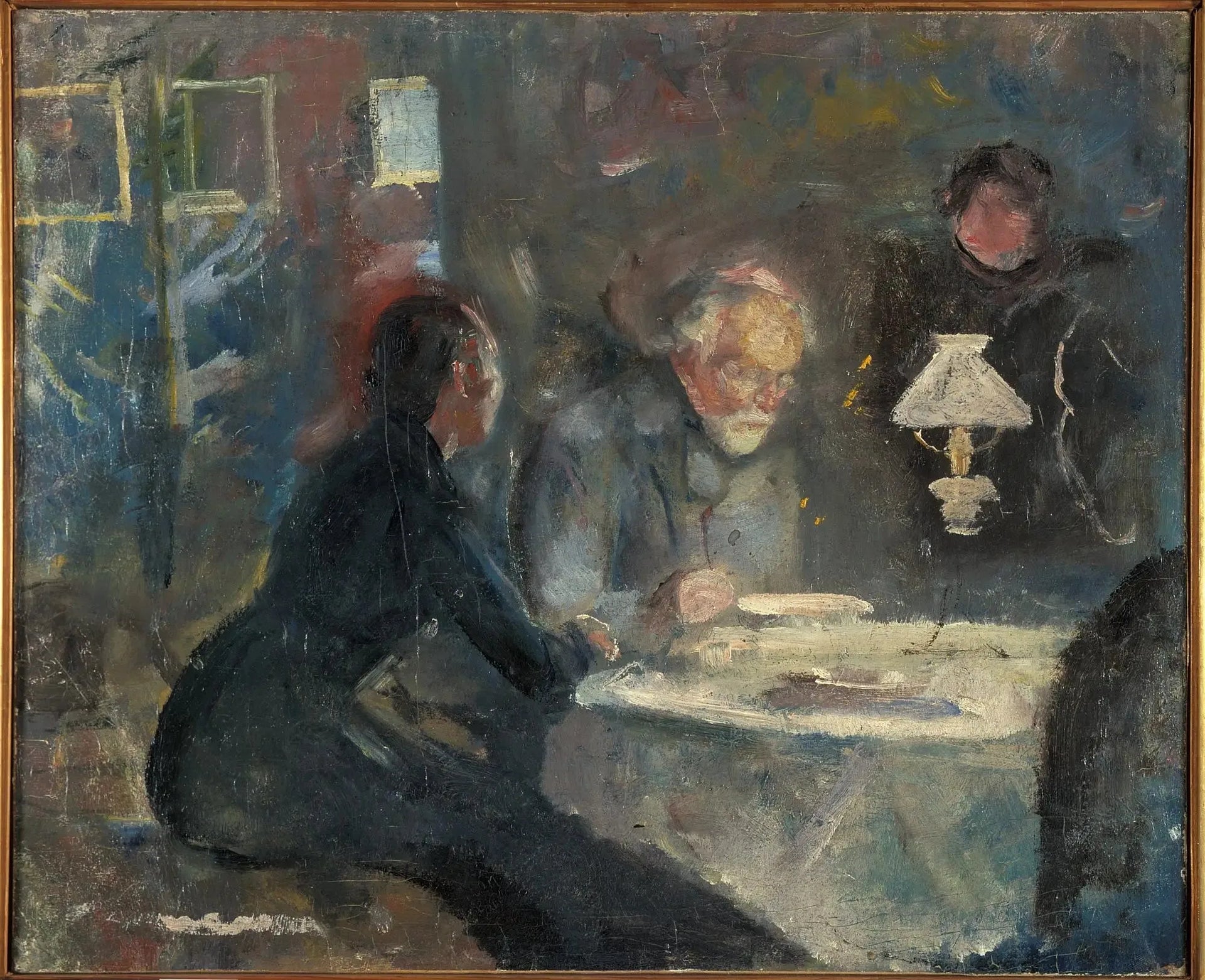 Au Dîner - Edvard Munch image 1 tableau peint à l’huile sur toile