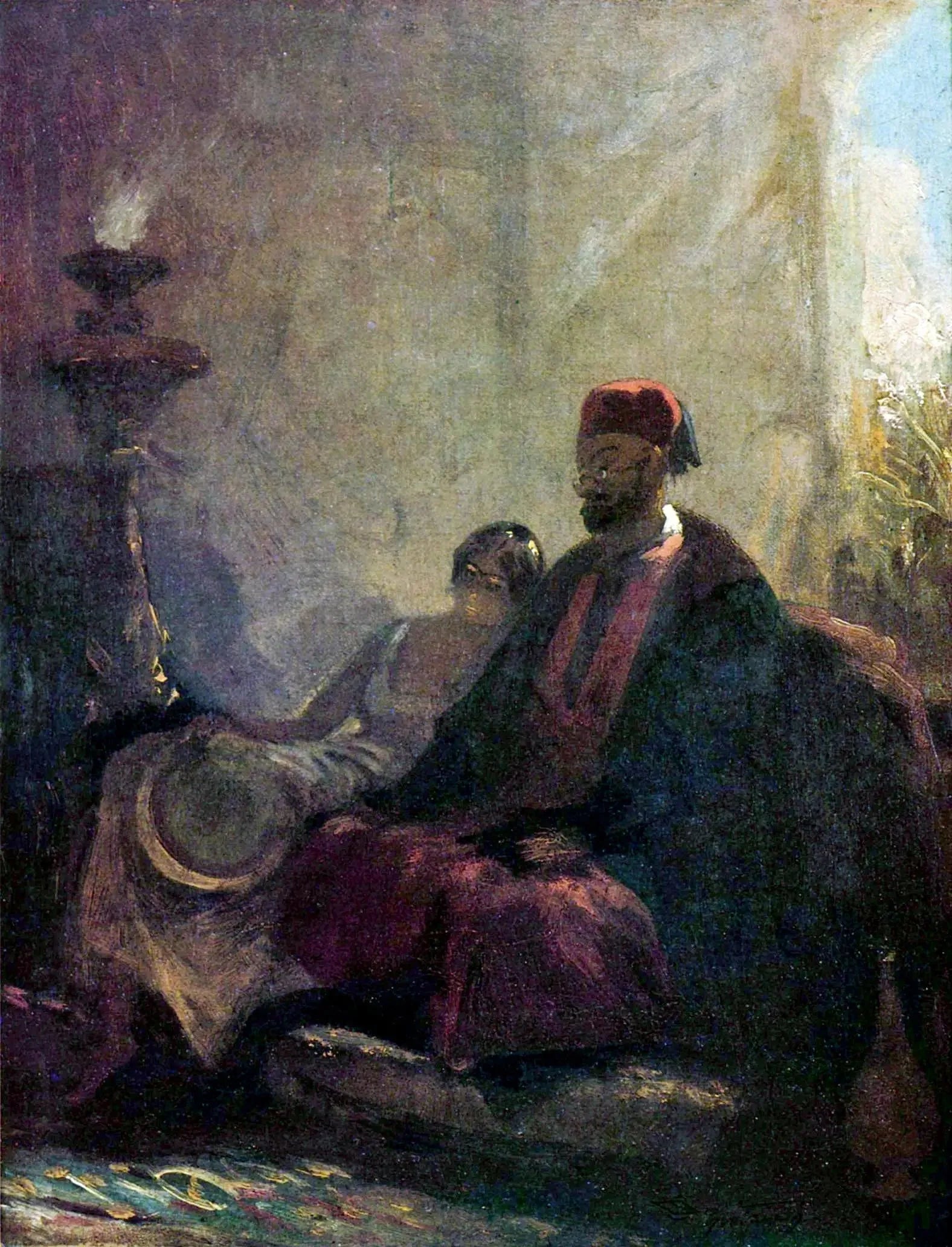 Au harem - Carl Spitzweg image 1 copie peinte à la main à l’huile
