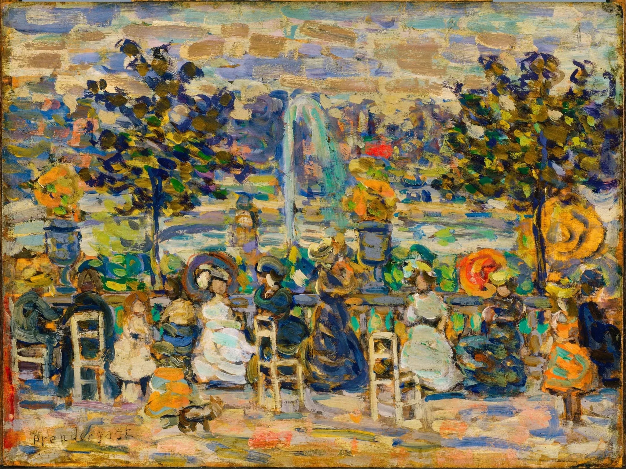 Au Jardin du Luxembourg - Maurice Prendergast image 1 reproduction de peinture à l’huile