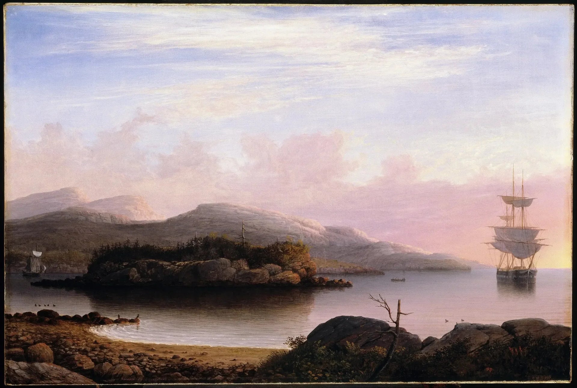 Au large de l'île des Monts Déserts - Fitz Henry Lane image 1 tableau peint à l’huile sur toile