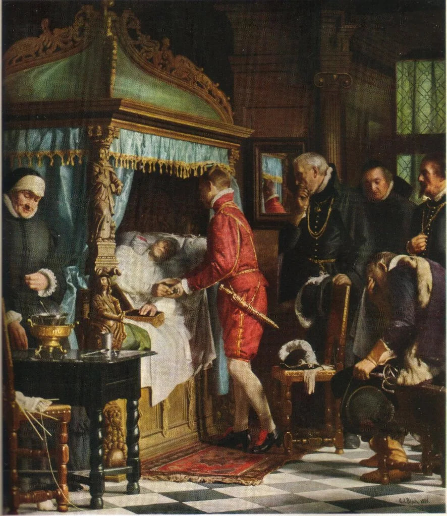 Au lit de mort de Niels Kaas. - Carl Heinrich Bloch image 1 tableau peint à l’huile sur toile