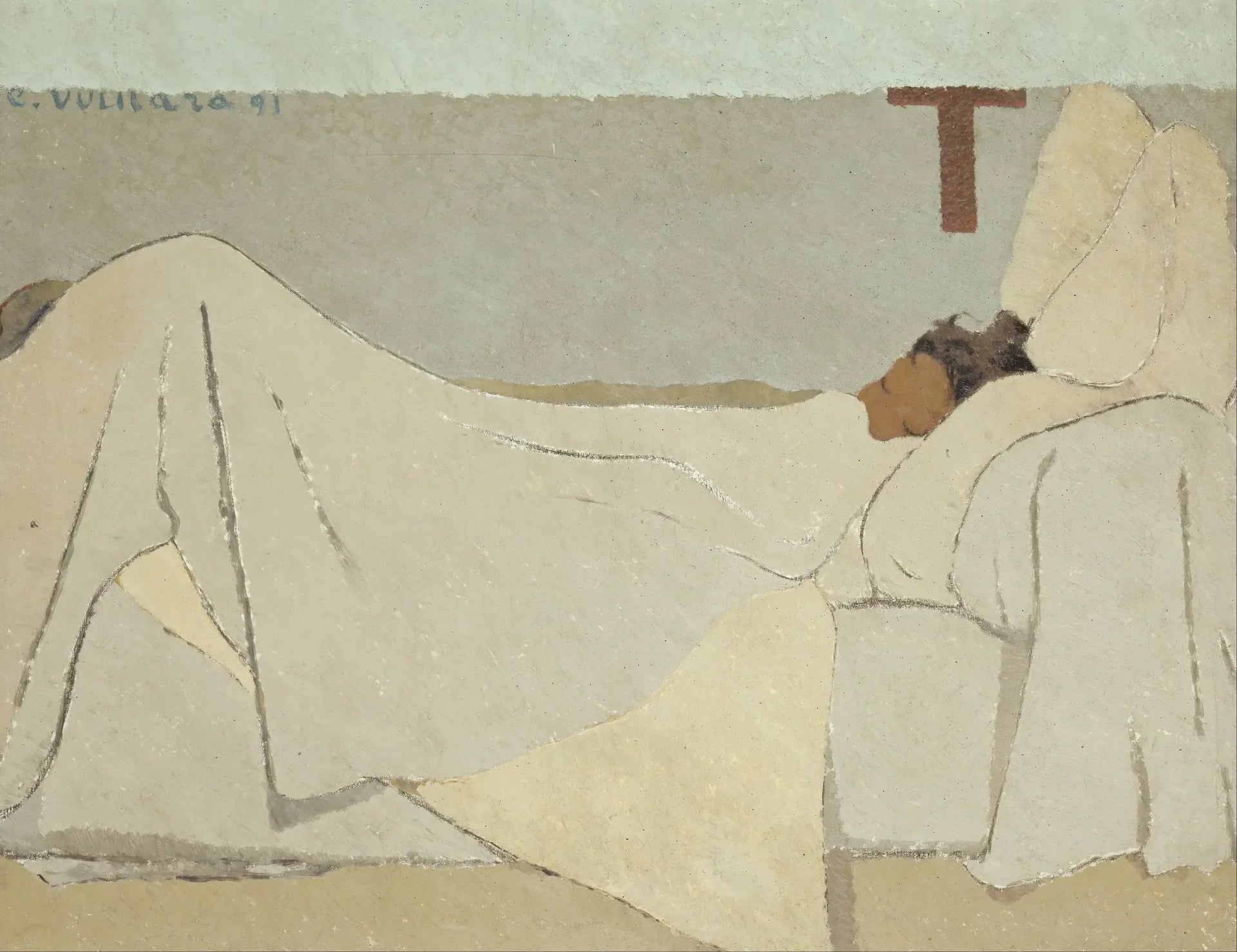 Au lit - Édouard Vuillard image 1 tableau peint à l’huile sur toile