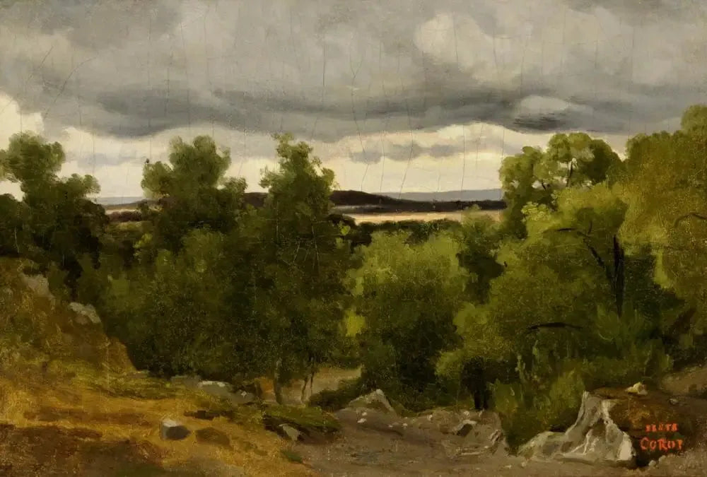 Au Petit Chaville - Jean-Baptiste Camille Corot image 1 reproduction réalisée par Alpha Reproduction