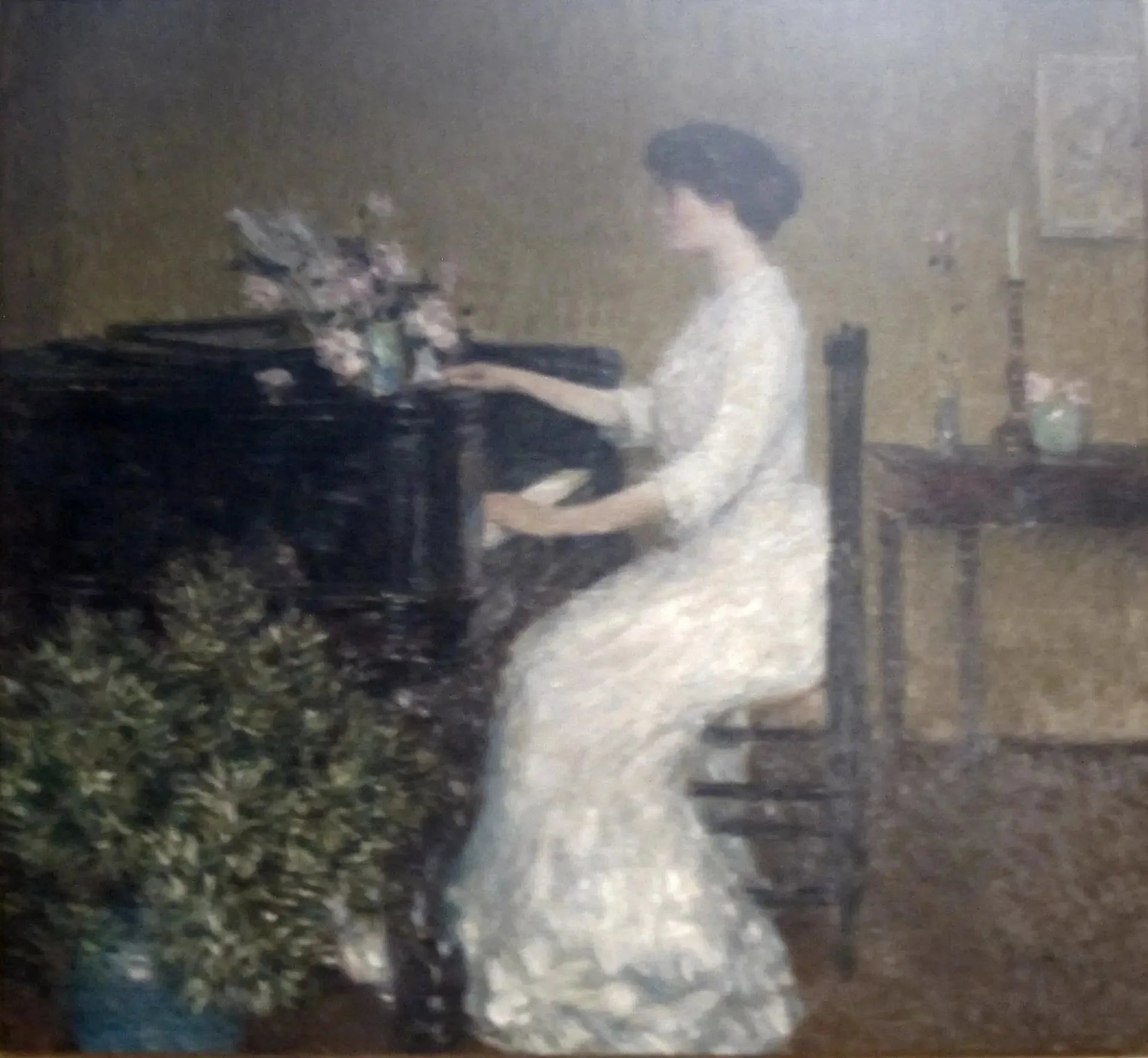 Au piano - Childe Hassam image 1 copie peinte à la main à l’huile