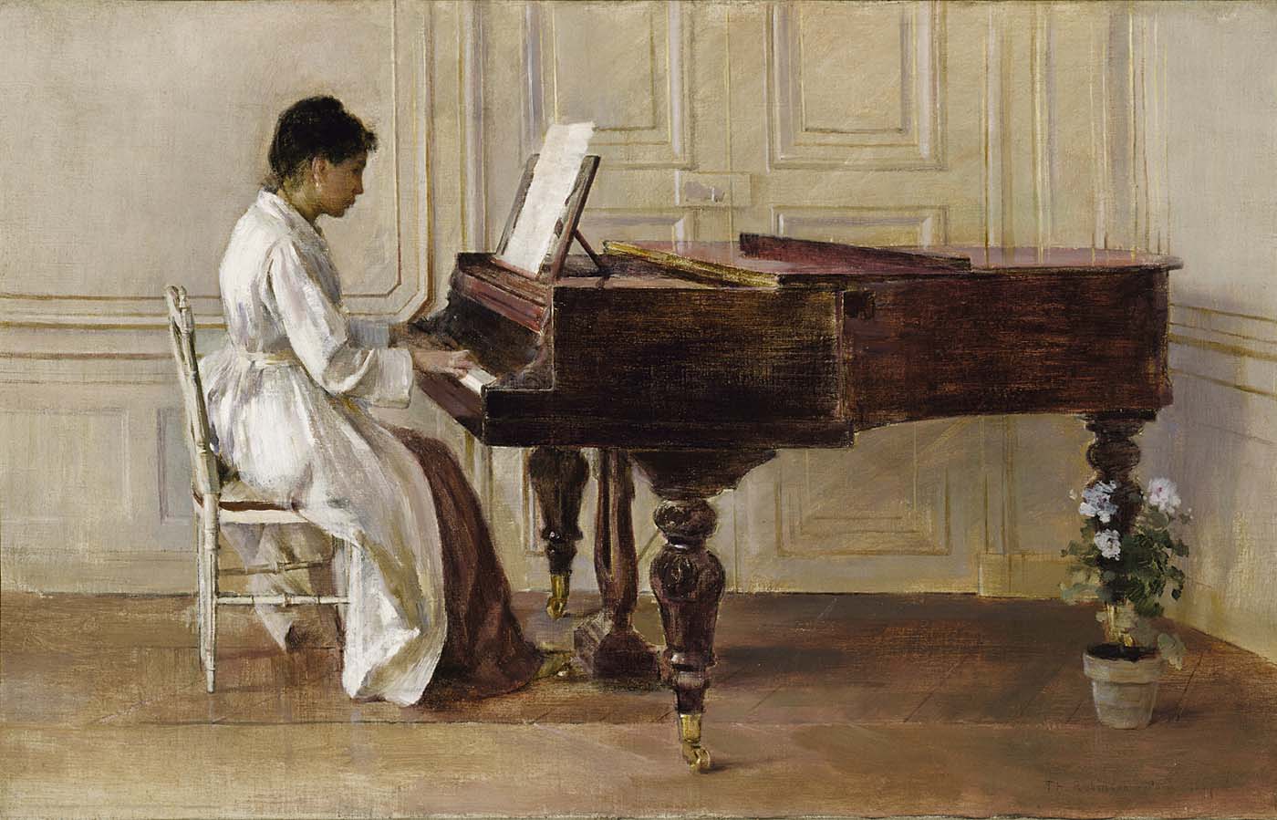Au piano - Theodore Robinson image 1 copie peinte à la main à l’huile