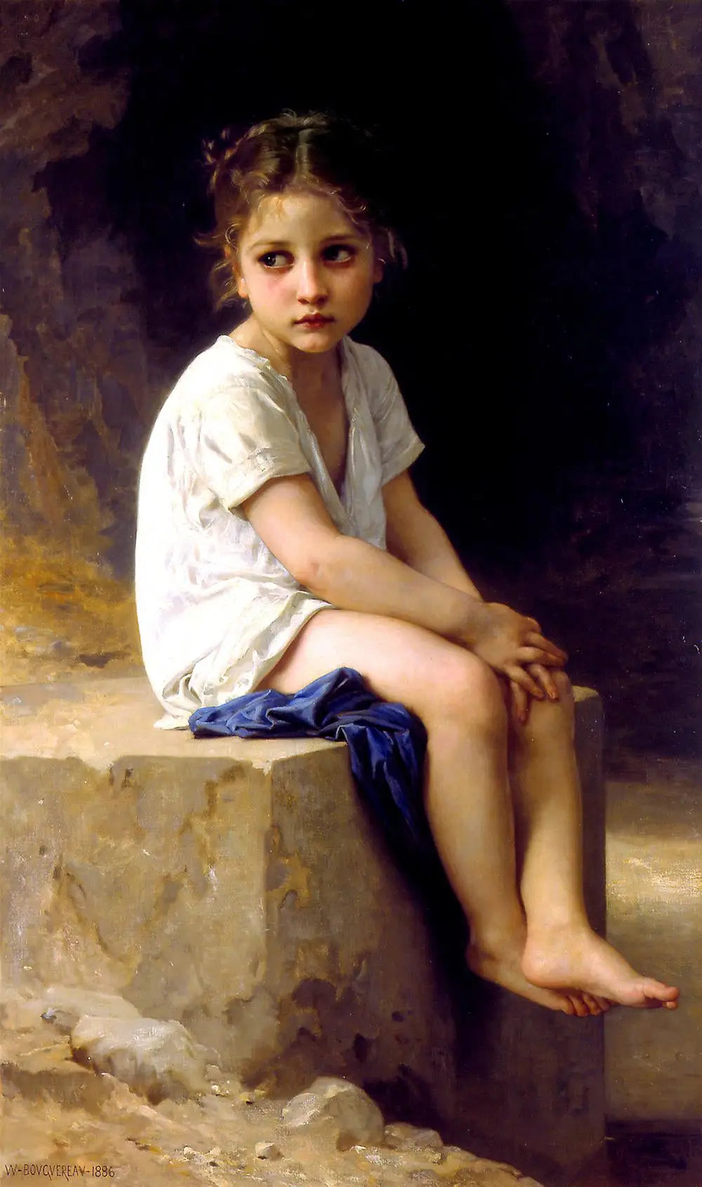 Au pied de la falaise - Bouguereau image 1 copie de tableau peinte à la main