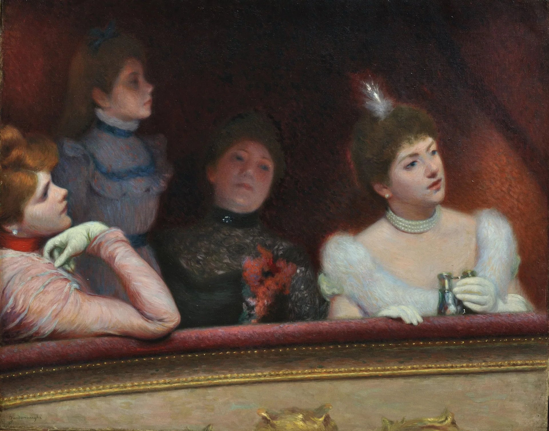 Au théâtre - Federico Zandomeneghi image 1 copie de tableau peinte à la main