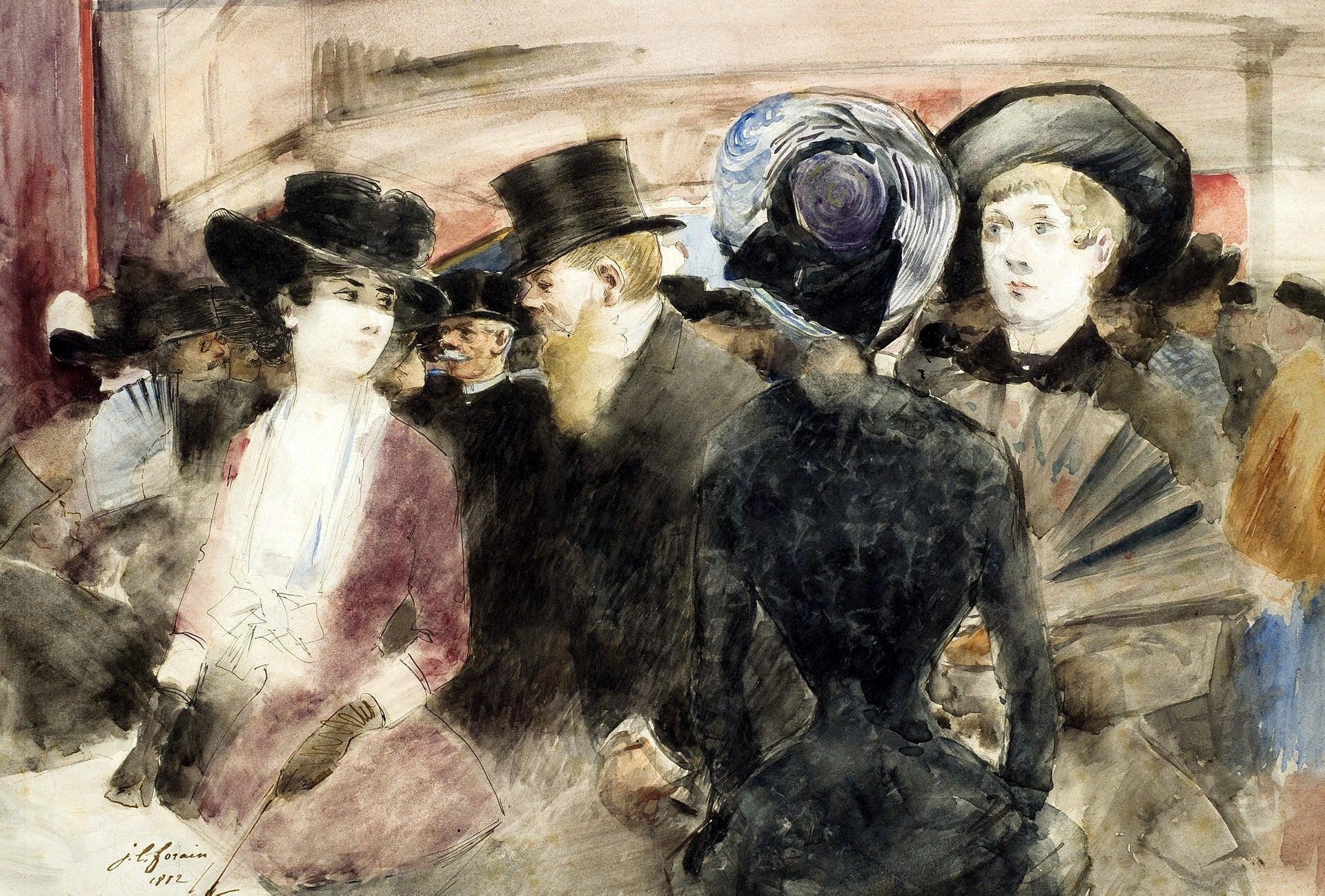 Au Théâtre. - Jean-Louis Forain image 1 reproduction d’œuvre d’art à l’huile