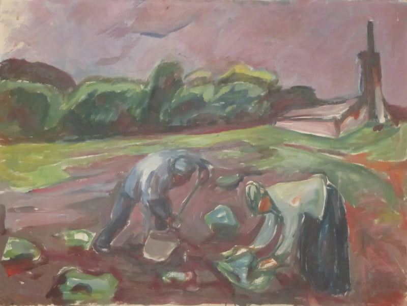 Au travail près de la serre - Edvard Munch