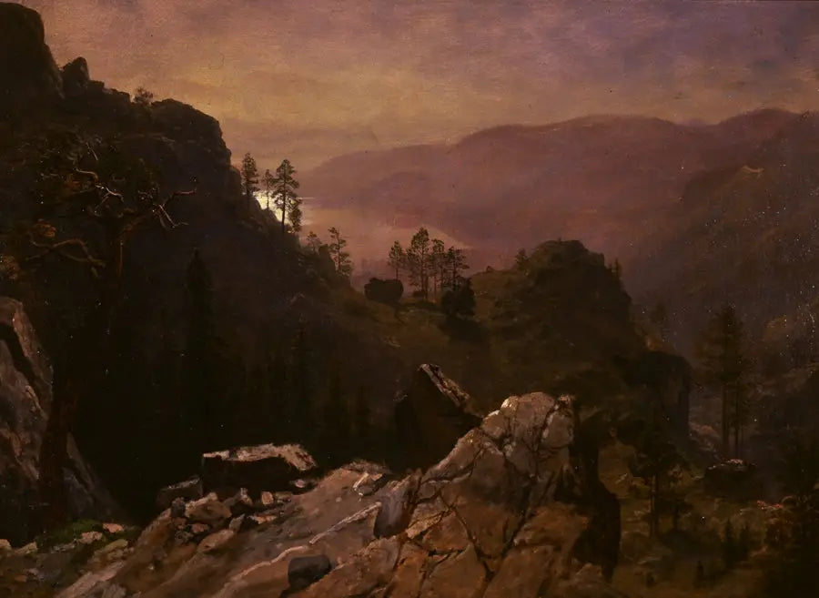 Aube au lac Donner - Albert Bierstadt image 1 tableau peint à l’huile sur toile