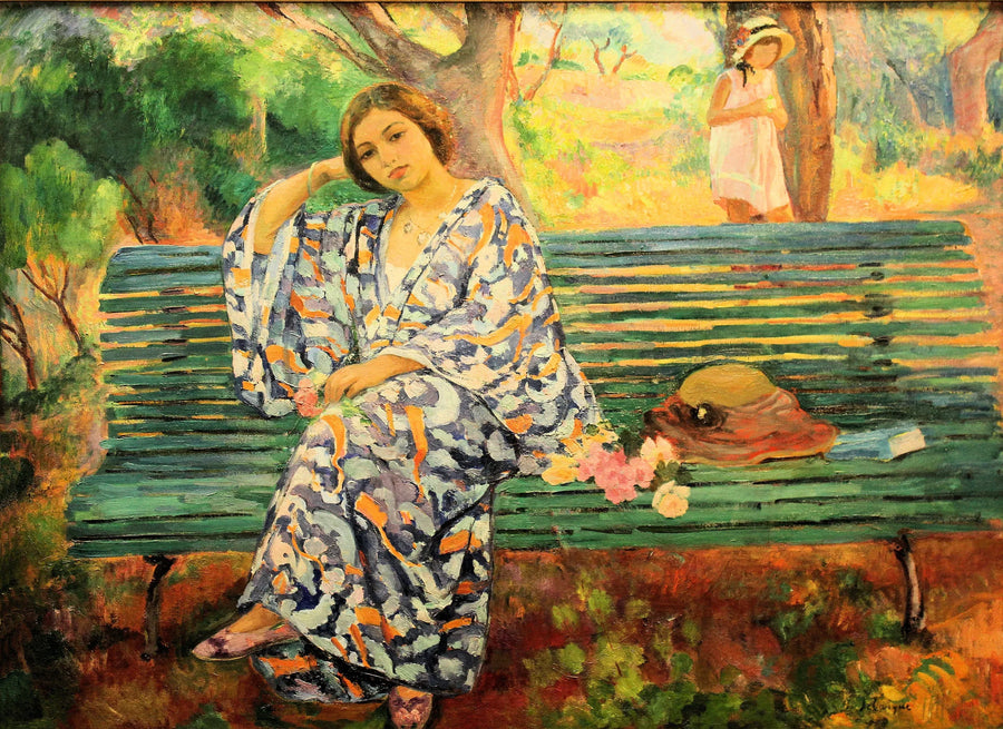 Auf der grünen Bank, Sanary - Henri Lebasque