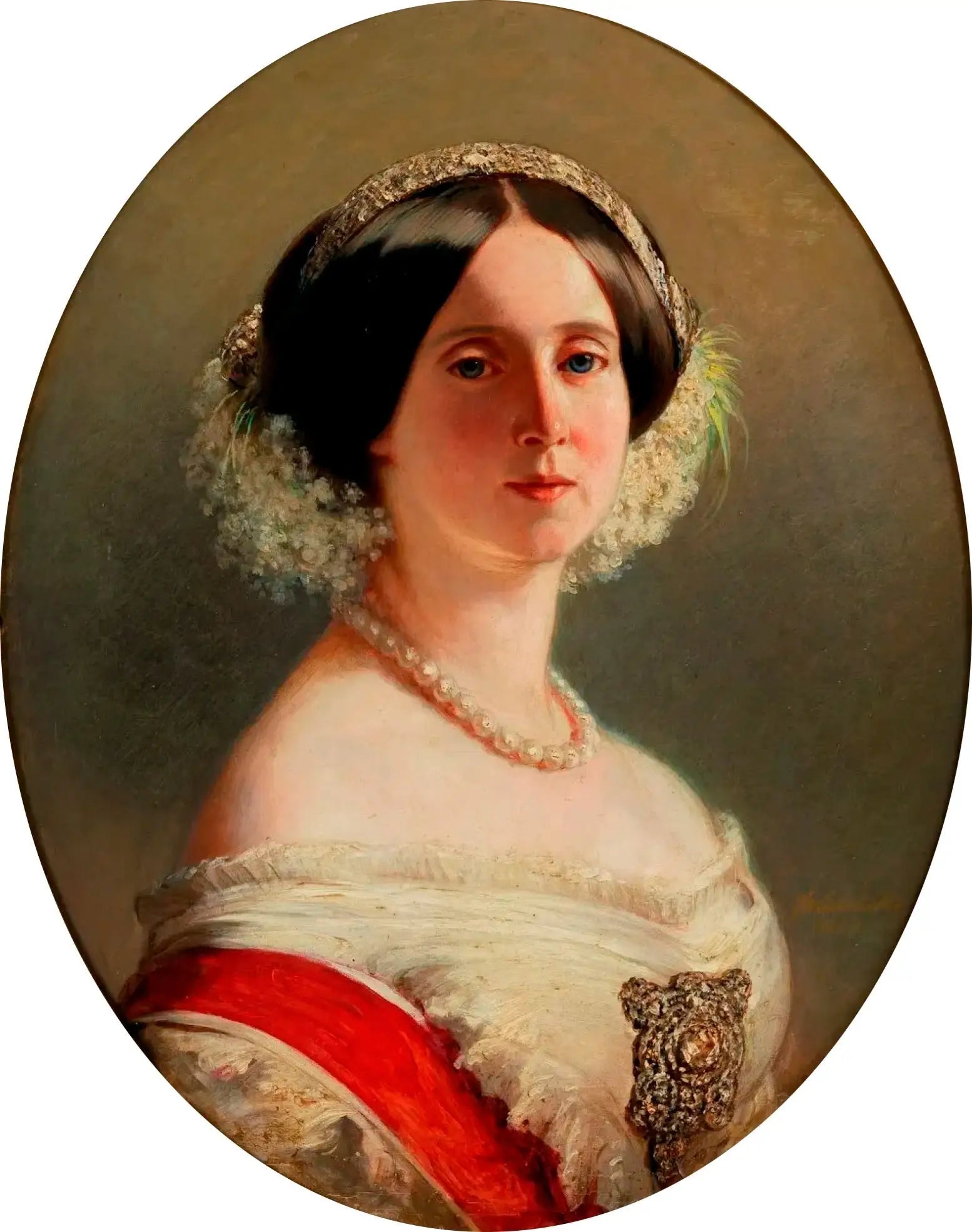 Augusta de Saxe-Weimar, reine de Prusse et impératrice allemande (1811-1890) - Franz Xaver Winterhalter image 1 copie peinte à la main à l’huile