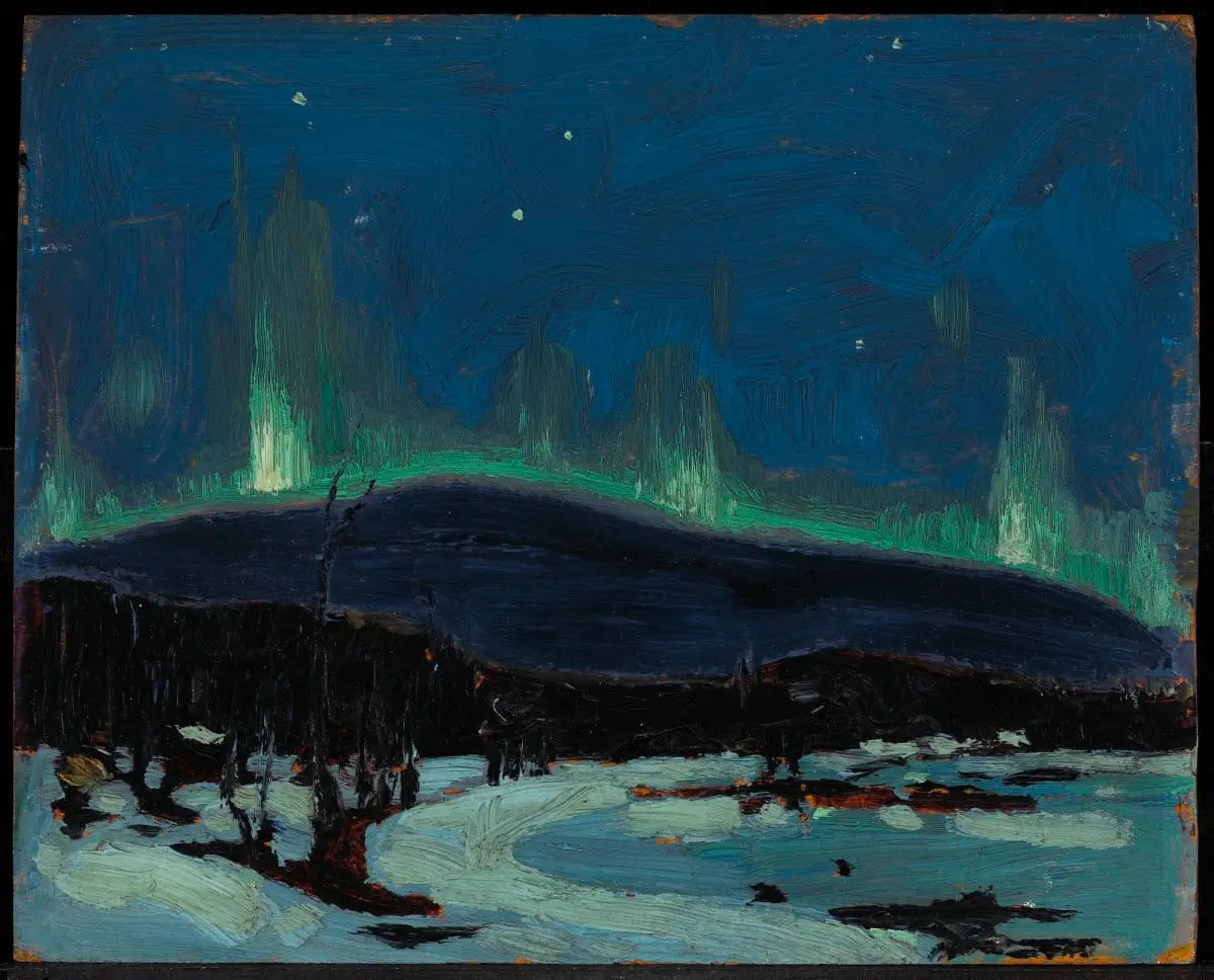 Aurore boréale - Tom Thomson image 1 copie peinte à la main à l’huile