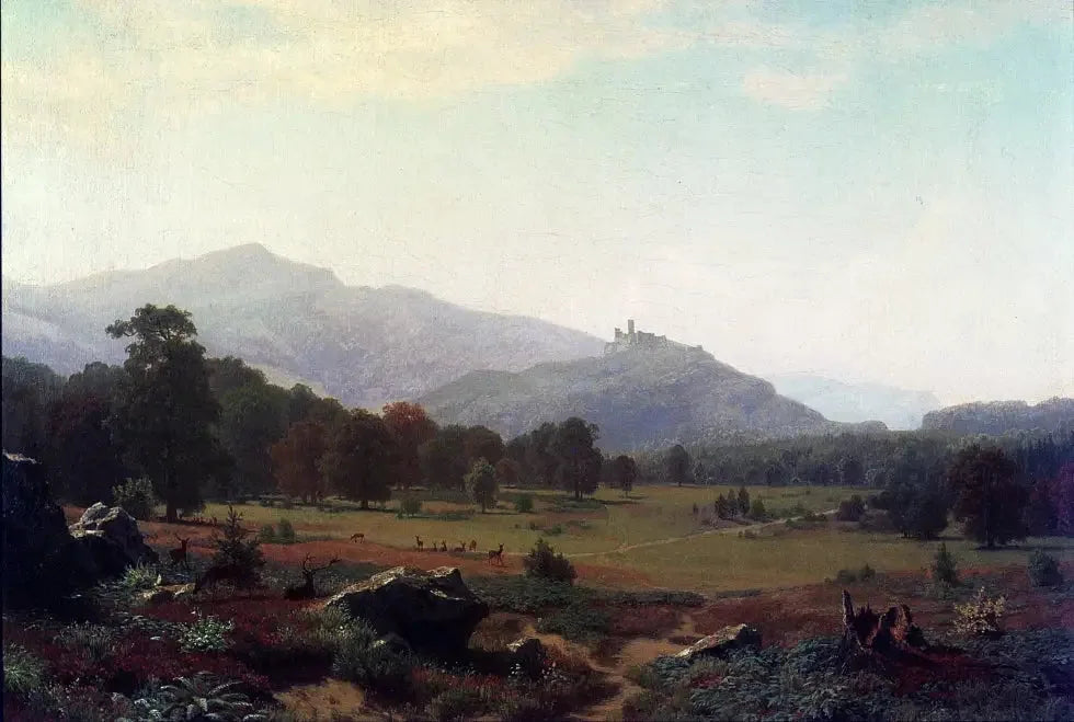 Automne dans les prés de Conway en direction du mont Washington, New Hampshire - Albert Bierstadt image 1 copie de tableau peinte à la main