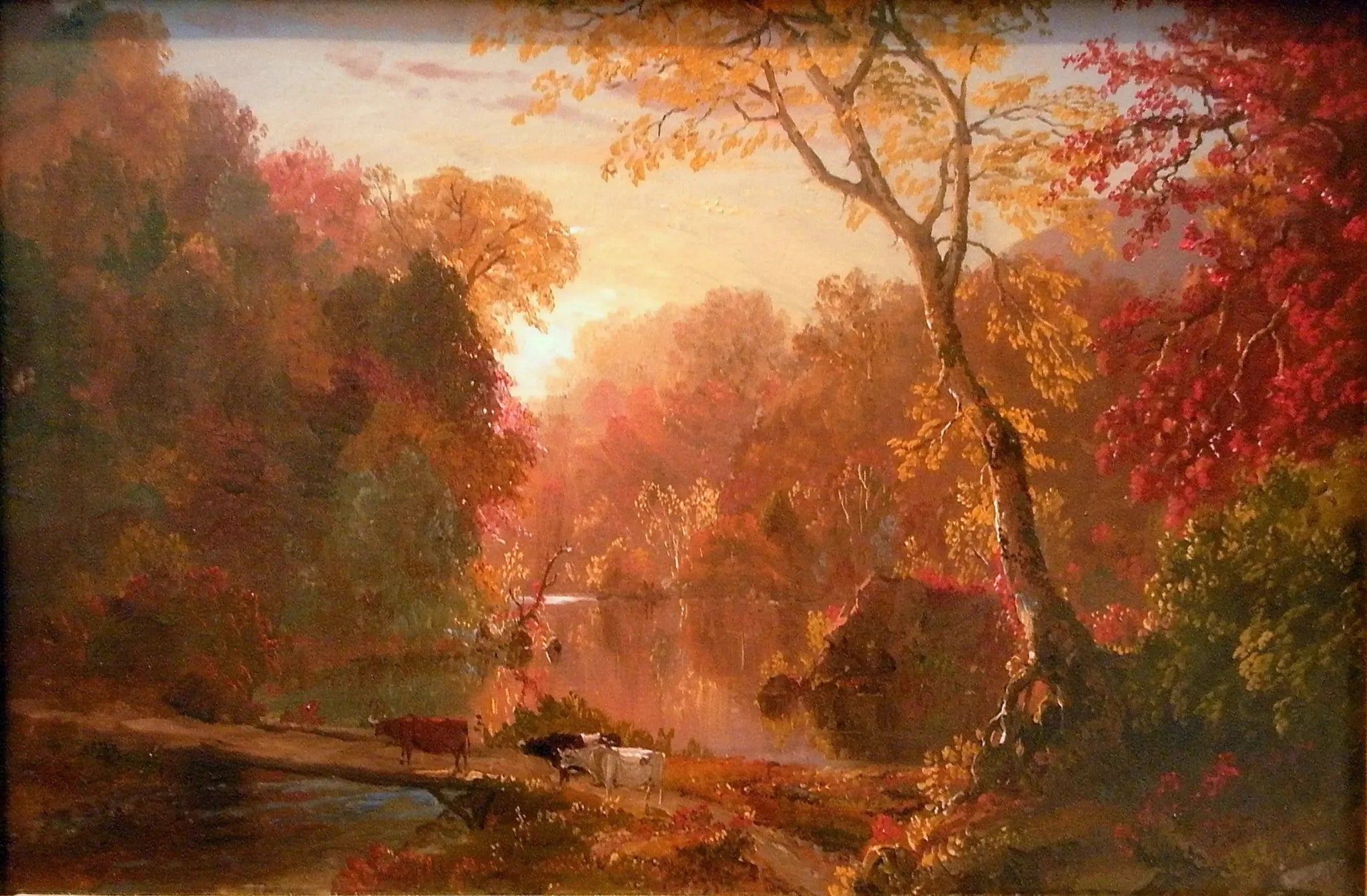 Automne en Amérique du Nord - Frederic Edwin Church image 1 tableau peint à l’huile sur toile