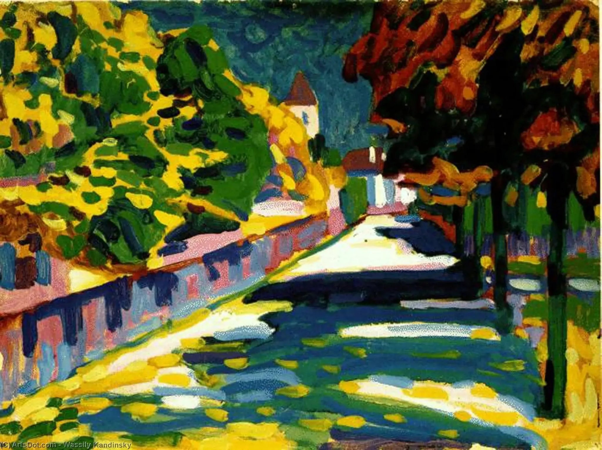 Automne en Bavière - Vassily Kandinsky image 1 copie peinte à la main à l’huile