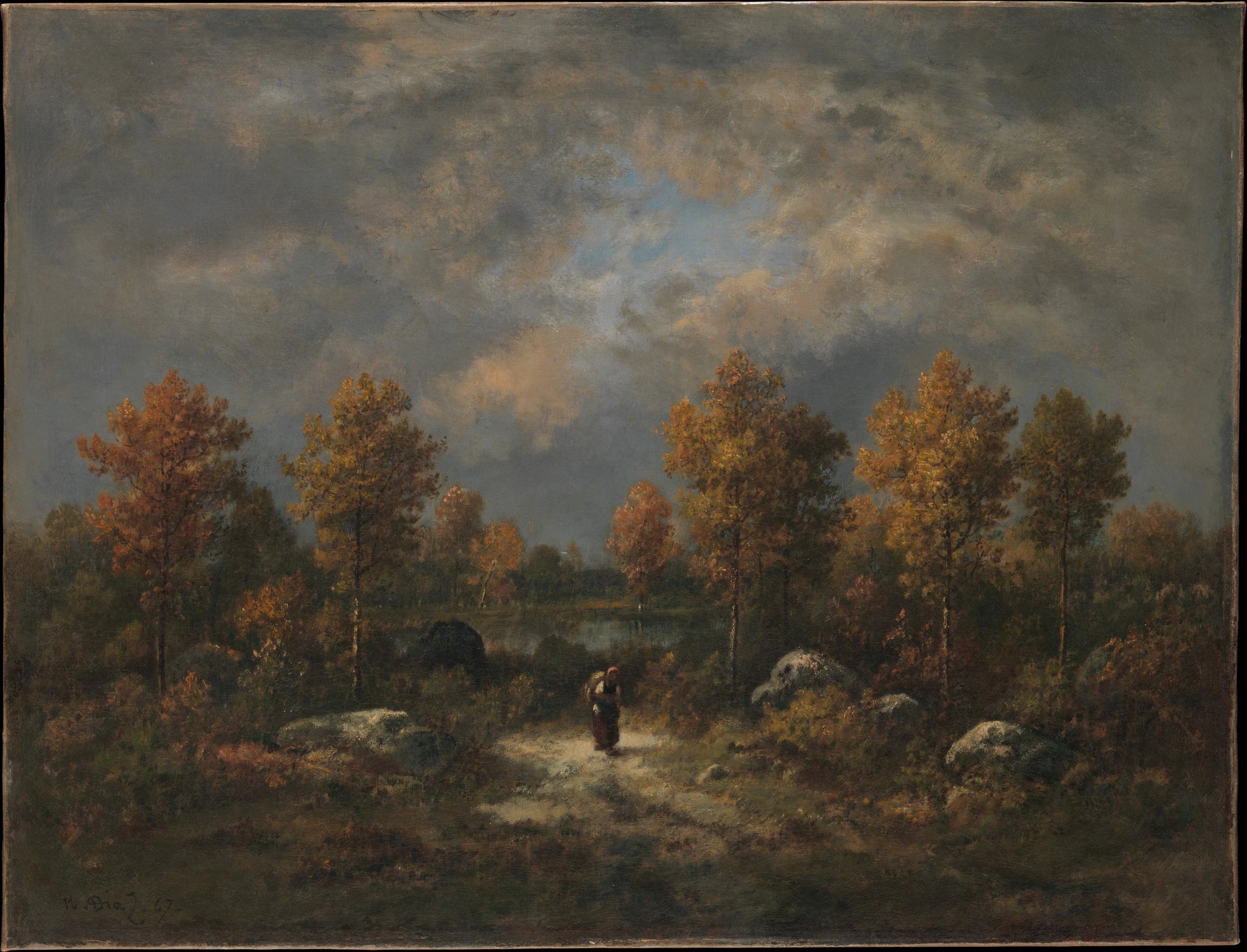 Automne : L'étang du bois - Narcisse-Virgile Diaz de la Peña