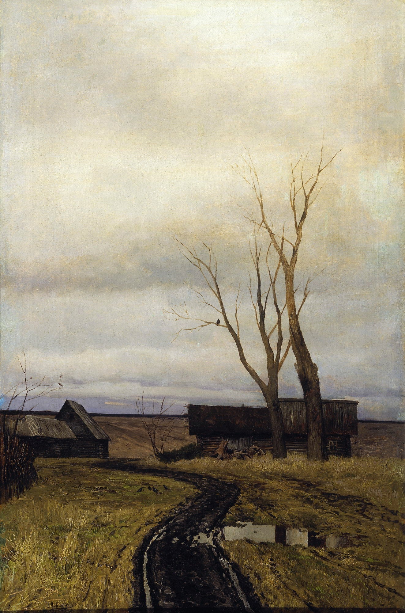 Automne. La route vers le village - Isaac Levitan image 1 tableau peint à l’huile sur toile