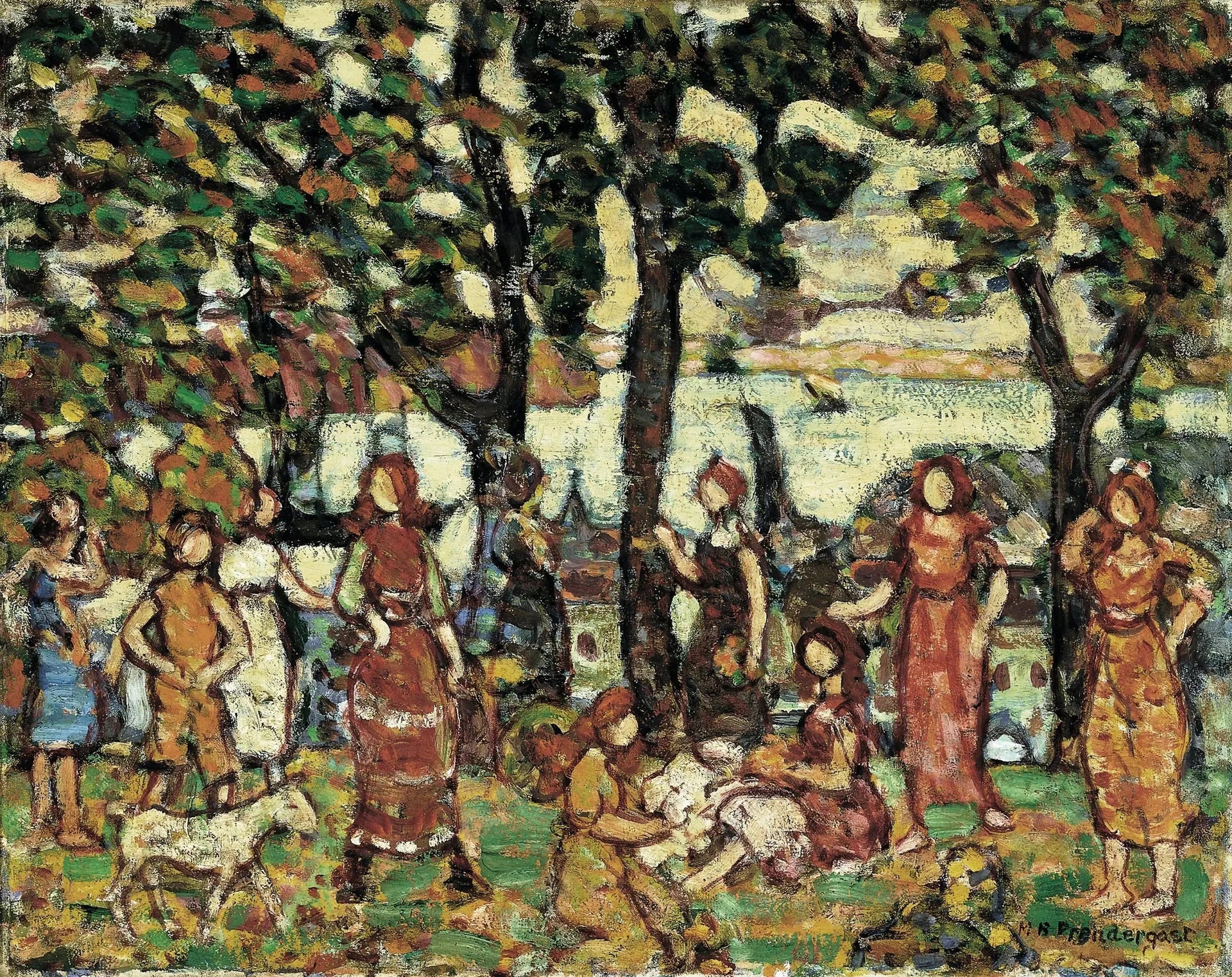 Automne - Maurice Prendergast image 1 copie peinte à la main à l’huile