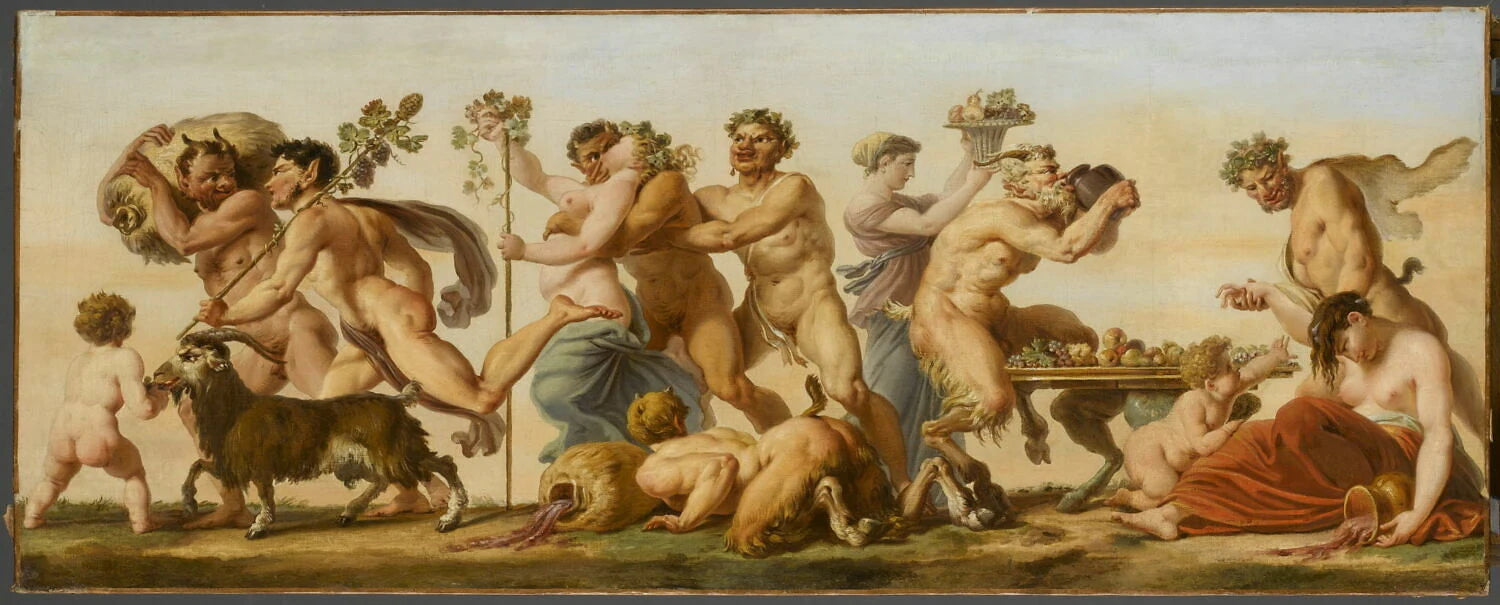 L'Automne (Salon des Saisons) bacchanale : table couverte de fruits, chèvre - Pierre-Paul Prud'hon