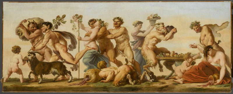 L'Automne (Salon des Saisons) bacchanale : table couverte de fruits, chèvre - Pierre-Paul Prud'hon