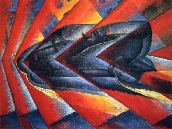 Automobile en Corsa - Luigi Russolo image 1 tableau peint à l’huile sur toile