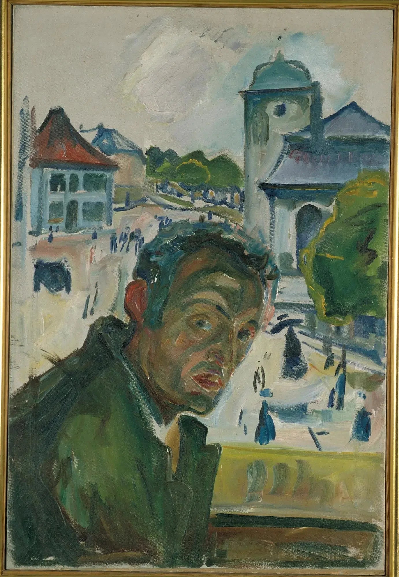 Autoportrait à Bergen - Edvard Munch image 1 copie de tableau peinte à la main