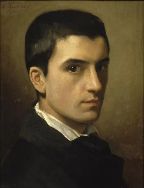 Autoportrait à l'âge de 17 ans - Léon Bonnat image 1 copie peinte à la main à l’huile