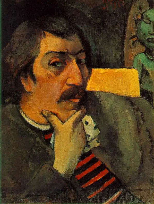 Autoportrait à l'idole - Paul Gauguin image 1 copie peinte à la main à l’huile