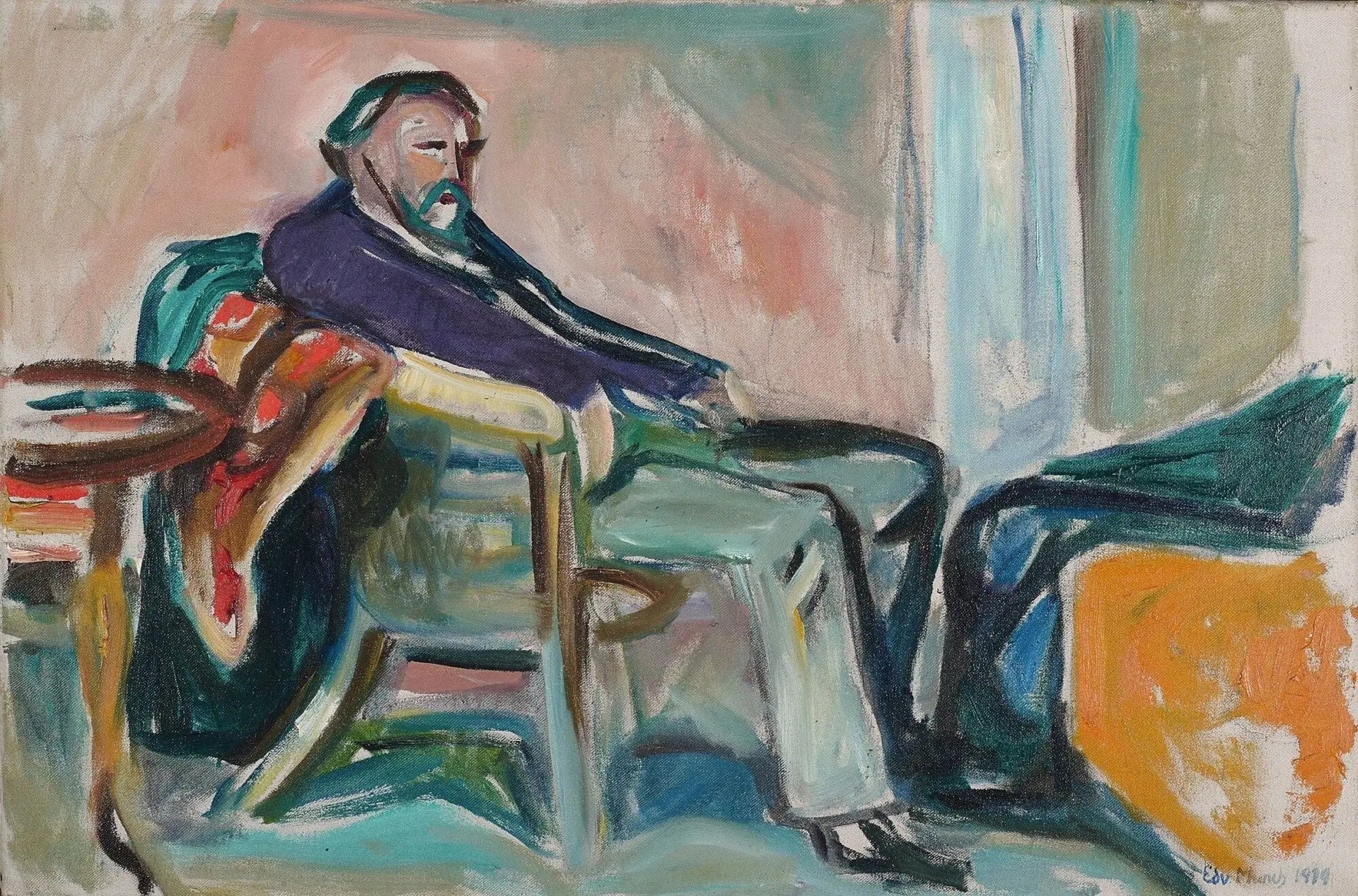 Autoportrait à la grippe espagnole - Edvard Munch image 1 reproduction de peinture à l’huile