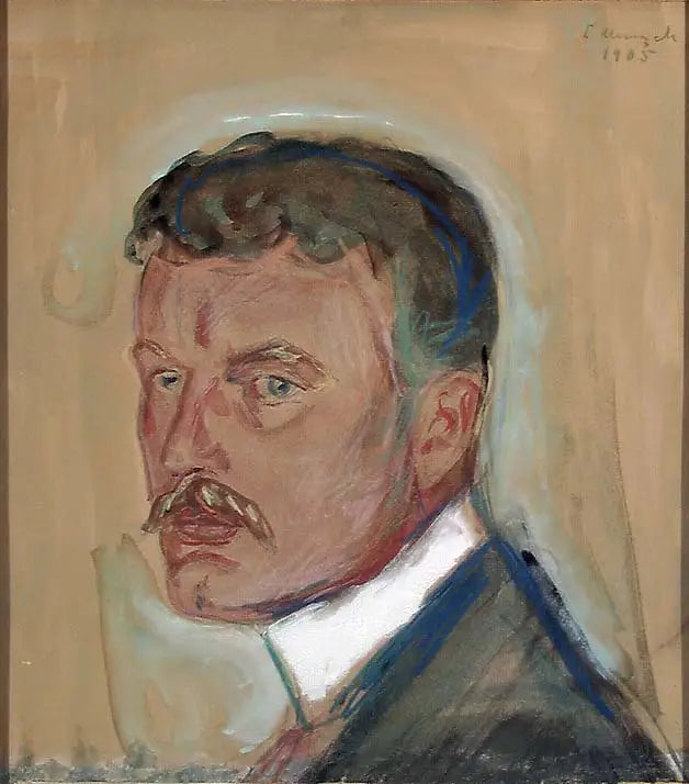 Autoportrait à la moustache et au col amidonné - Edvard Munch