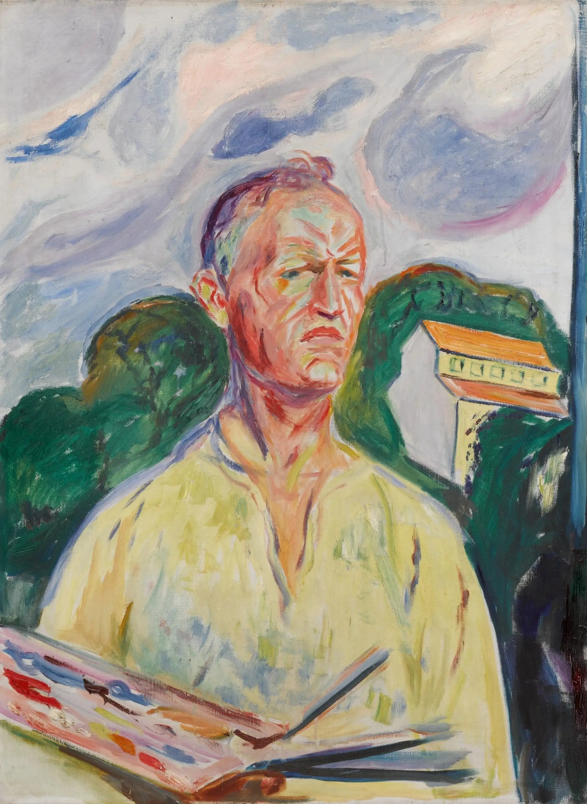 Autoportrait à la palette - Edvard Munch image 1 reproduction de peinture à l’huile