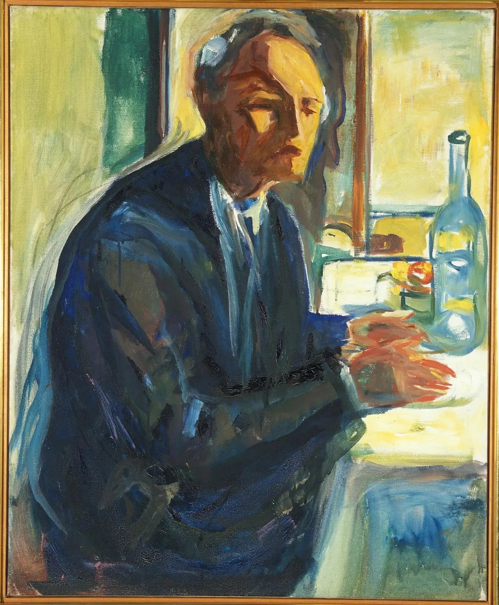 Autoportrait à la table de mariage - Edvard Munch image 1 reproduction de peinture à l’huile