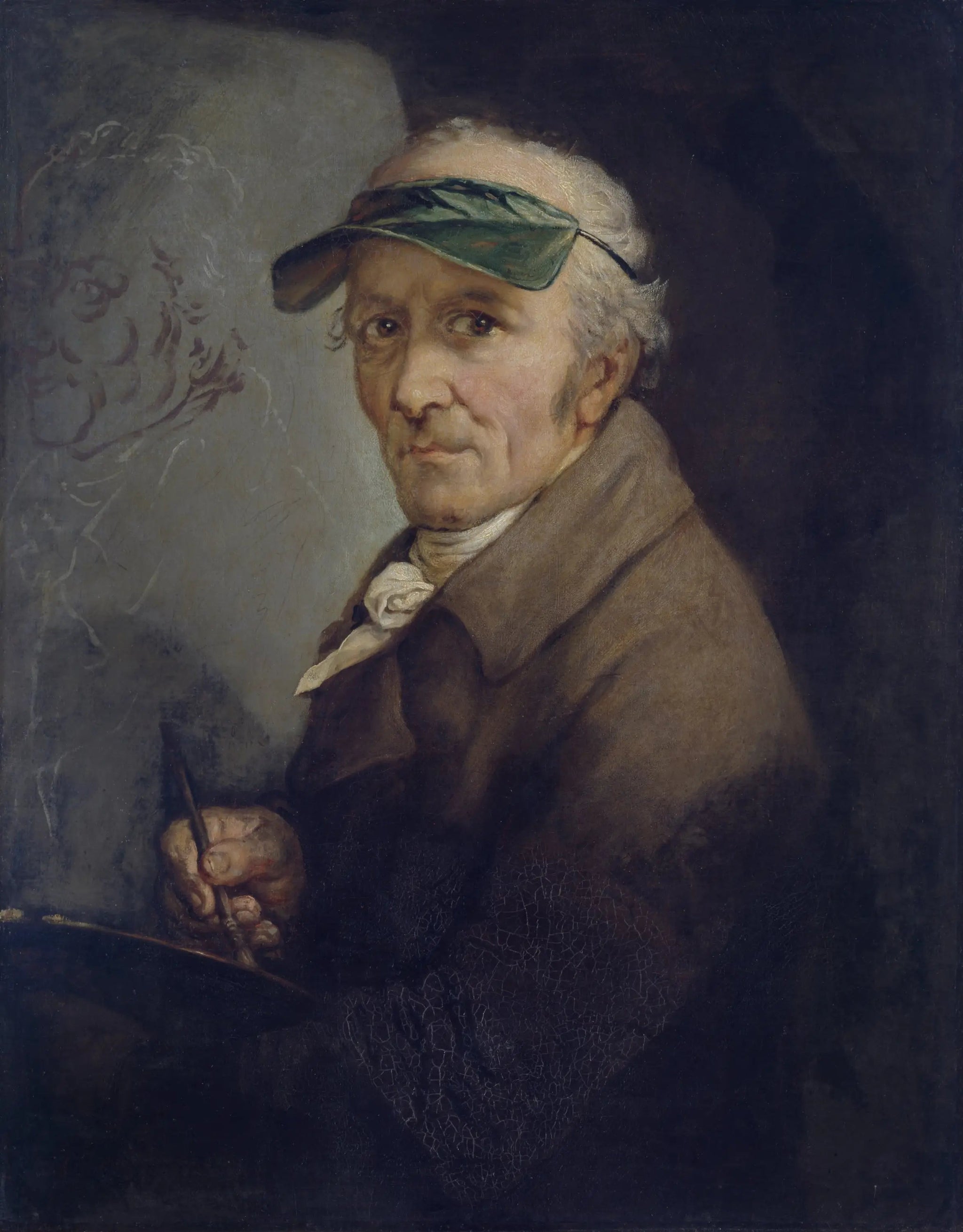 Autoportrait à la visière verte - Anton Graff image 1 tableau peint à l’huile sur toile