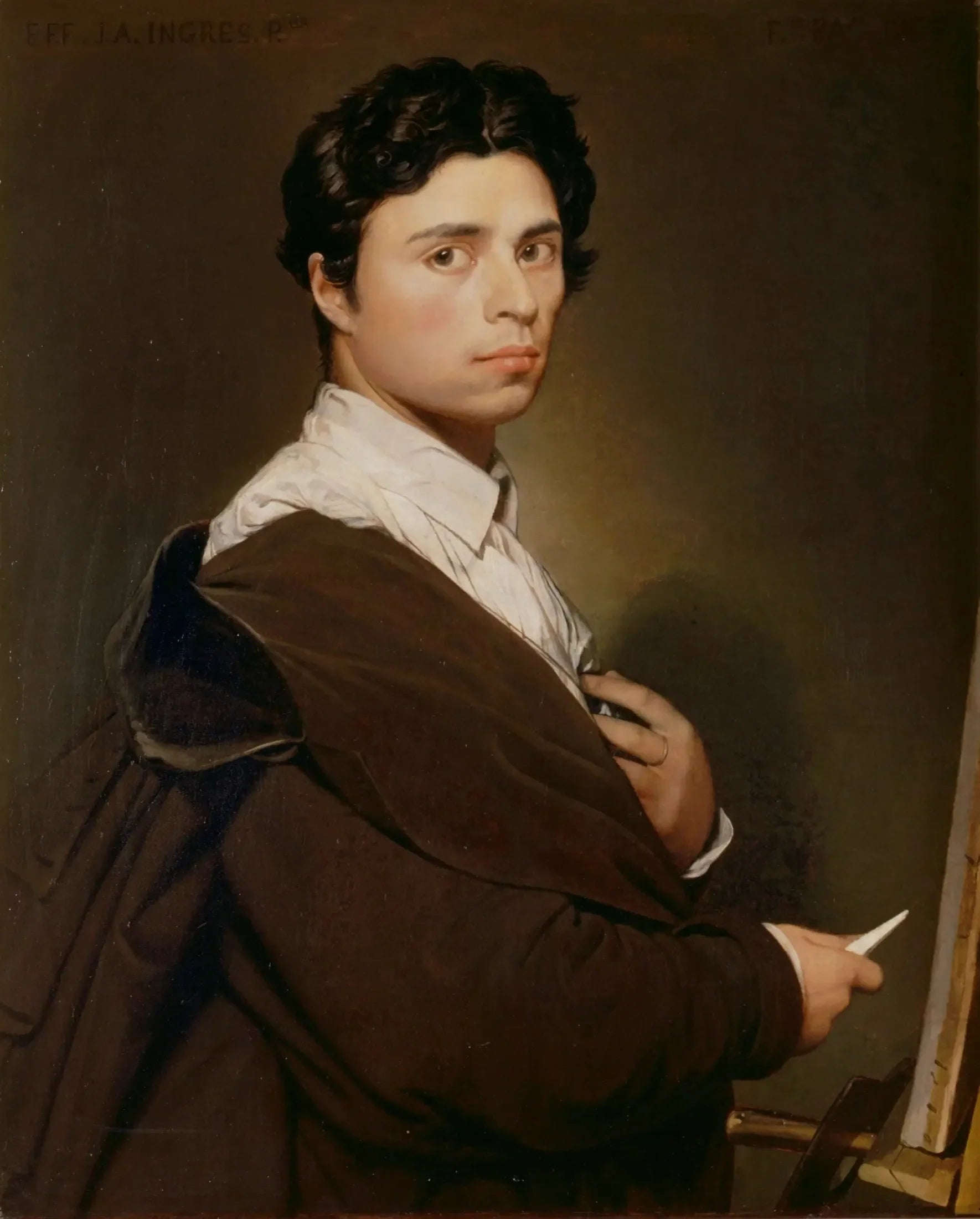 Autoportrait à vingt-quatre ans - Jean-Auguste-Dominique Ingres image 1 reproduction artisanale de tableau