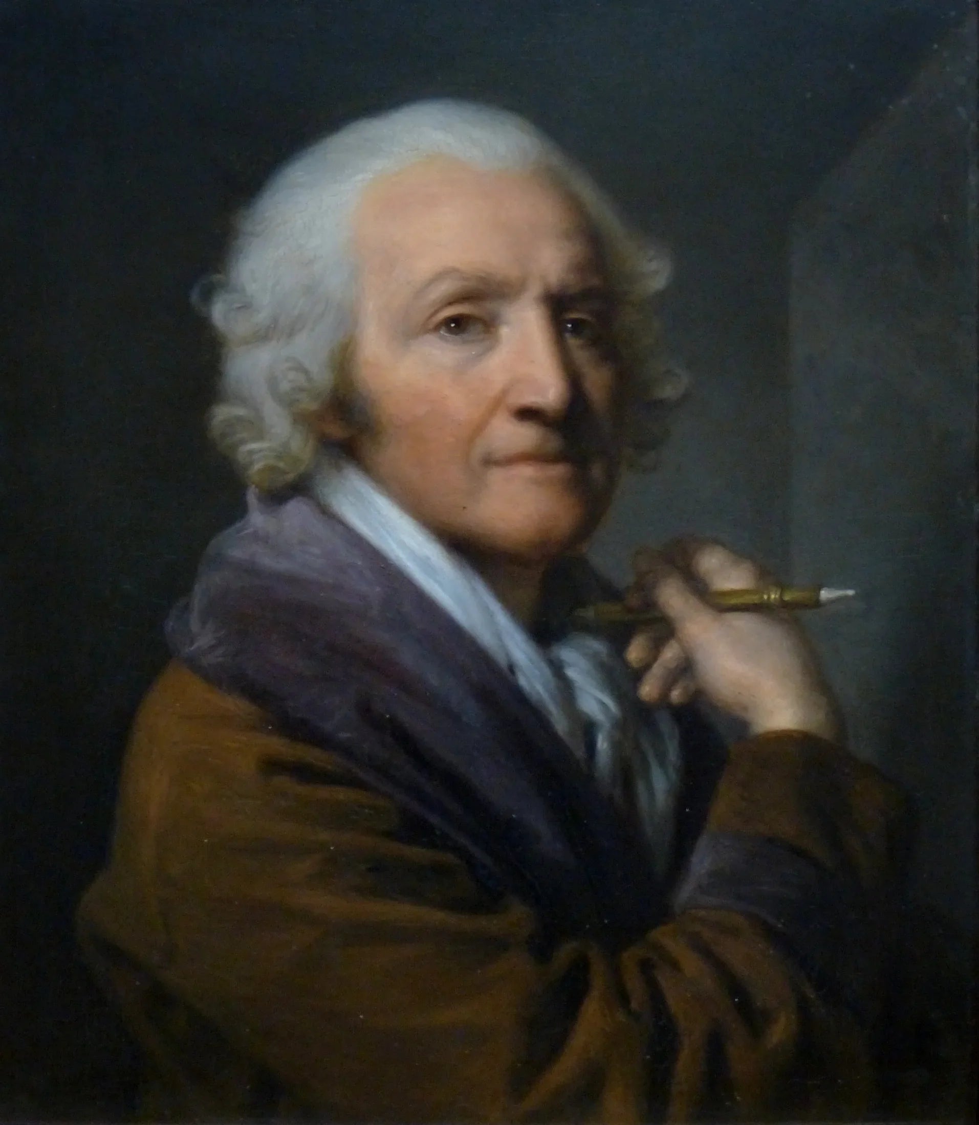 Autoportrait âgé - Jean-Baptiste Greuze image 1 copie peinte à la main à l’huile