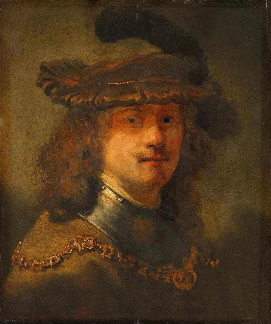 Autoportrait au béret de velours et à la chaîne d'or - Rembrandt