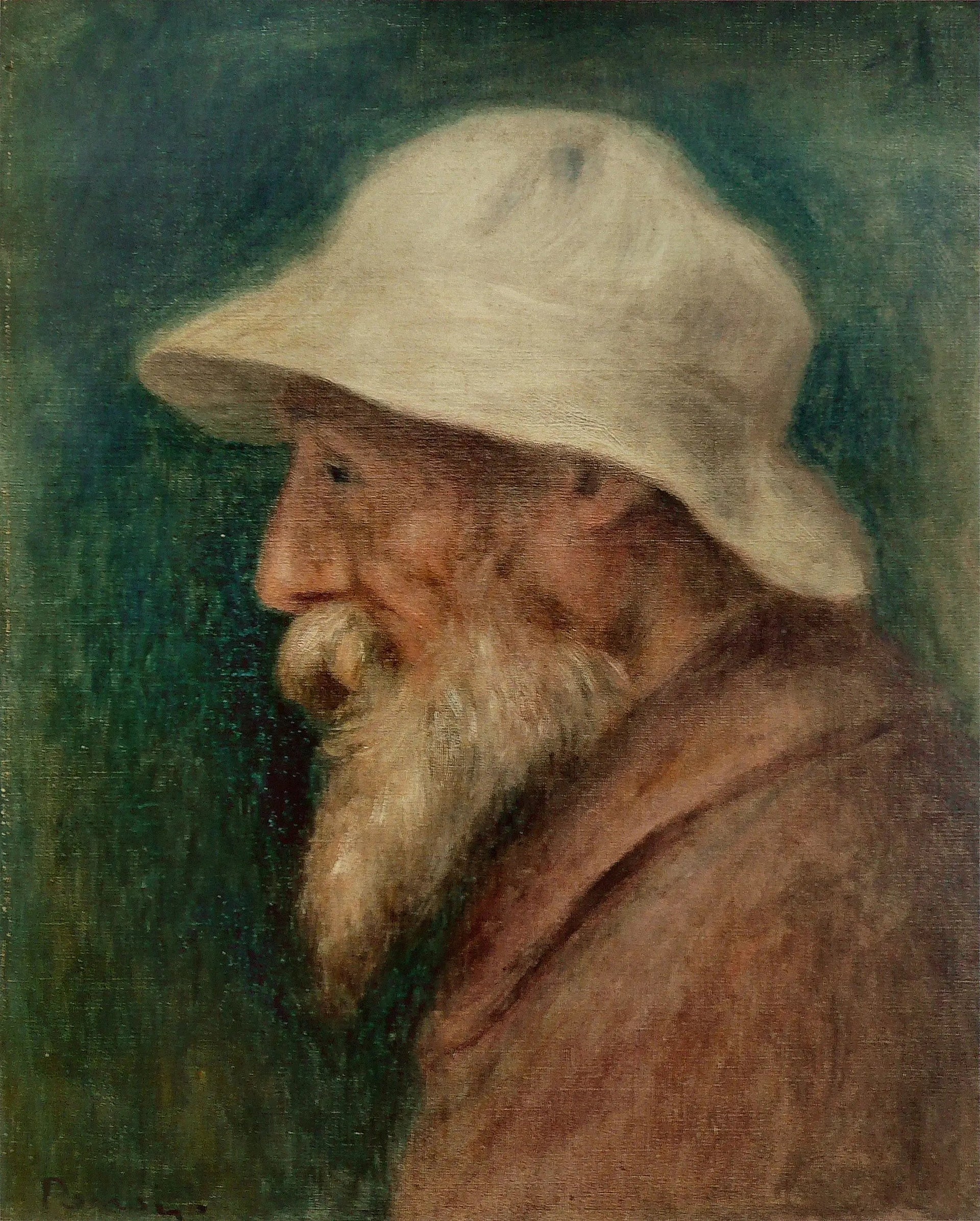 Autoportrait au chapeau blanc - Pierre-Auguste Renoir image 1 reproduction de peinture à l’huile