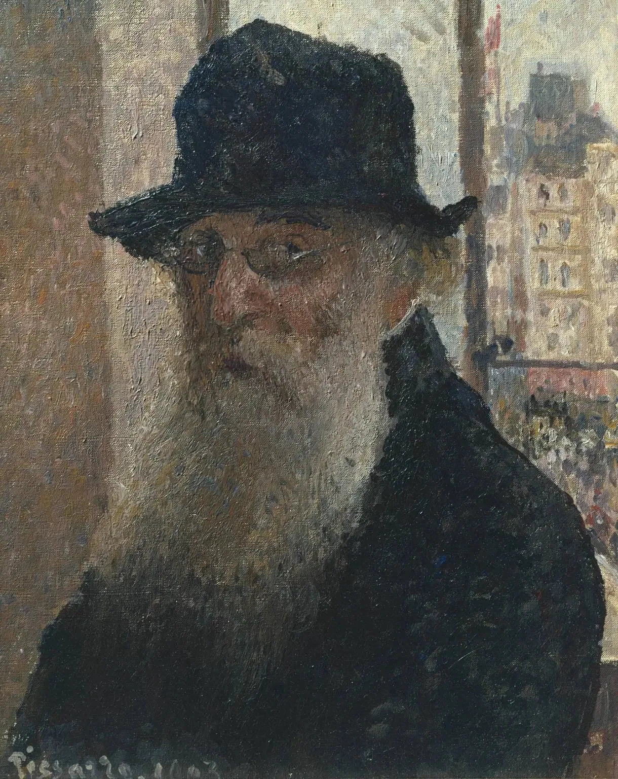 Autoportrait au chapeau - Camille Pissarro image 1 reproduction artisanale de tableau