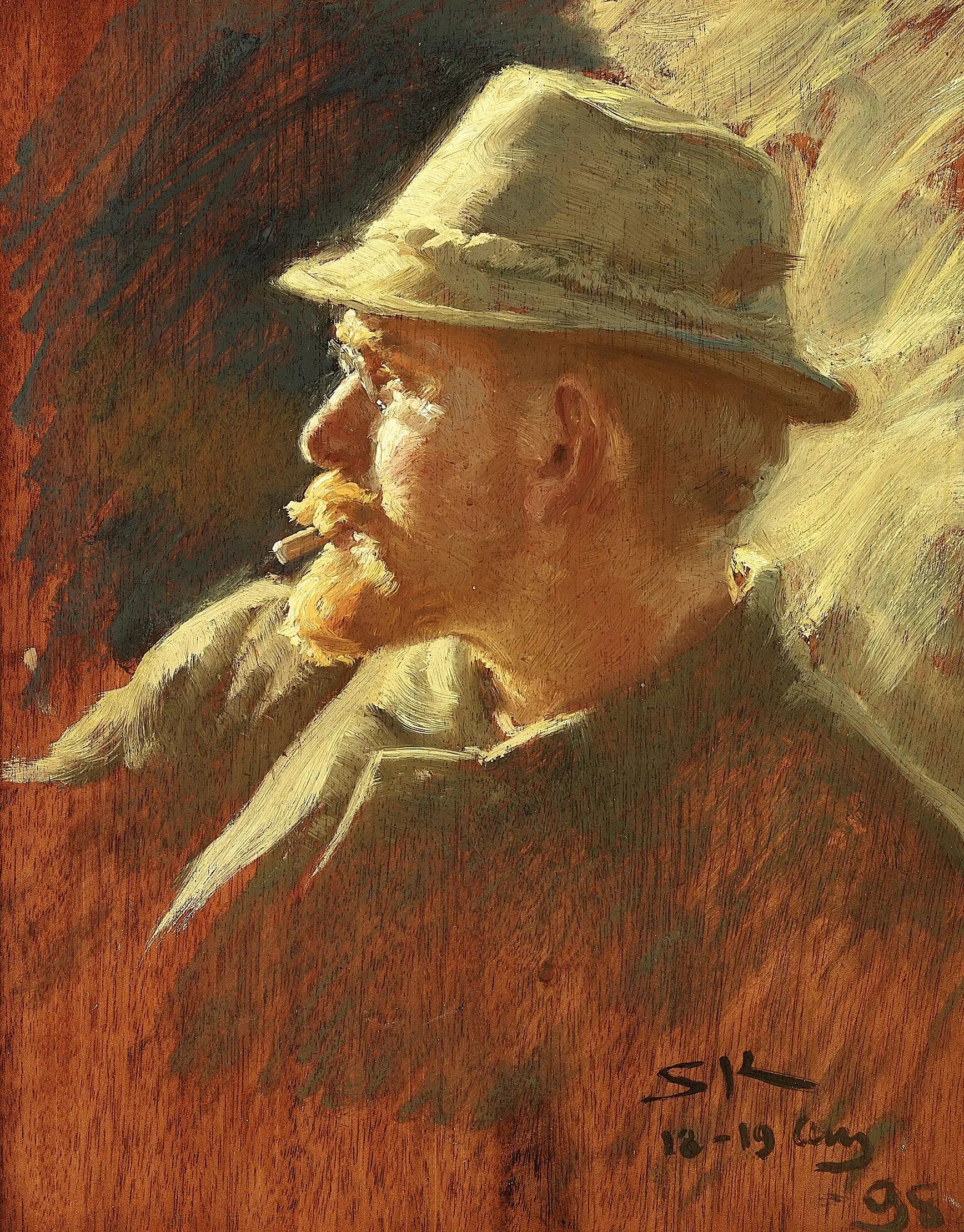 Autoportrait au chapeau de feutre léger. - Peder Severin Krøyer image 1 reproduction réalisée par Alpha Reproduction