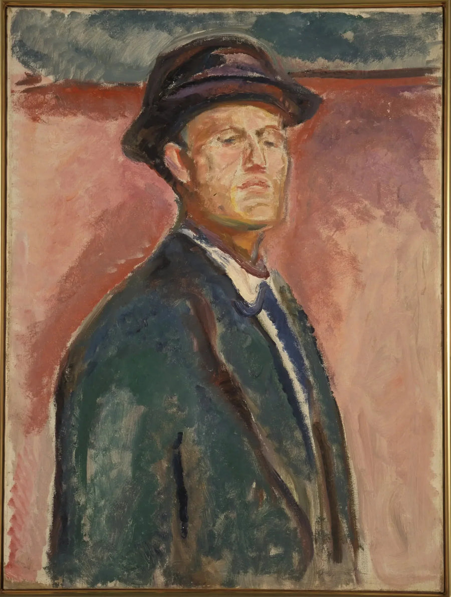 Autoportrait au chapeau - Edvard Munch