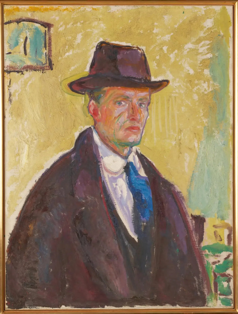 Autoportrait au chapeau et au manteau - Edvard Munch