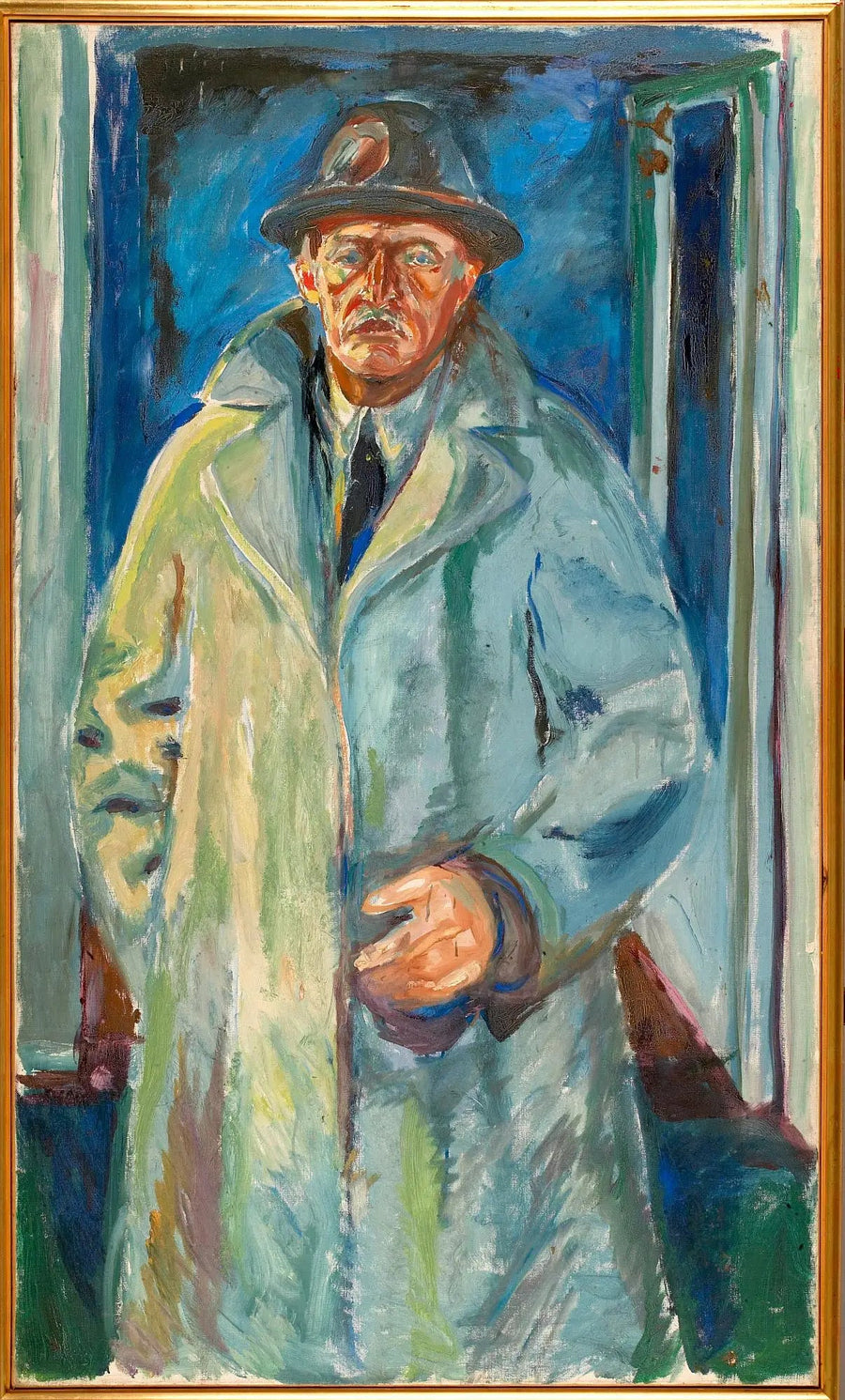Autoportrait au chapeau et au manteau - Edvard Munch