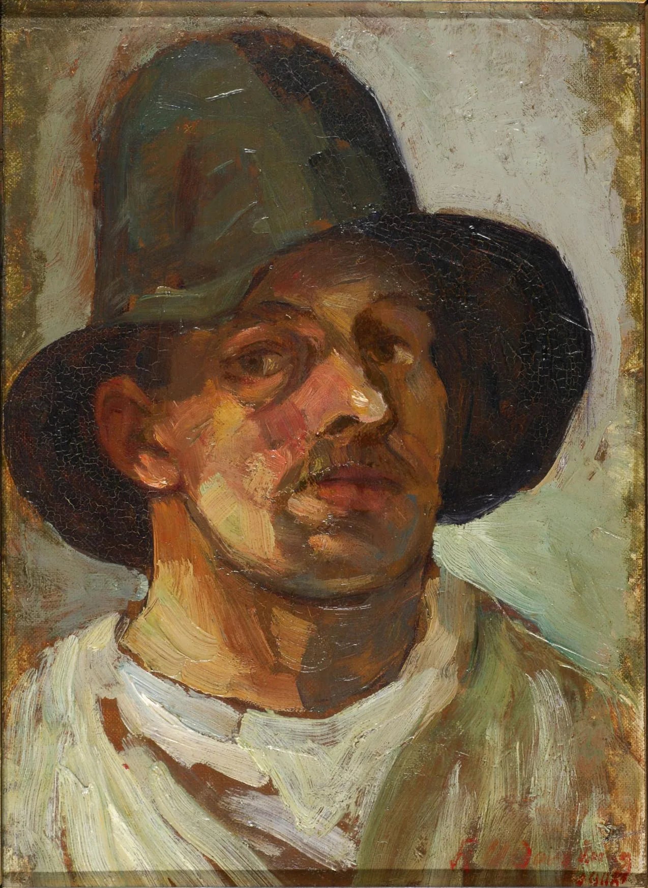 Autoportrait au chapeau - Theo van Doesburg image 1 copie de tableau peinte à la main