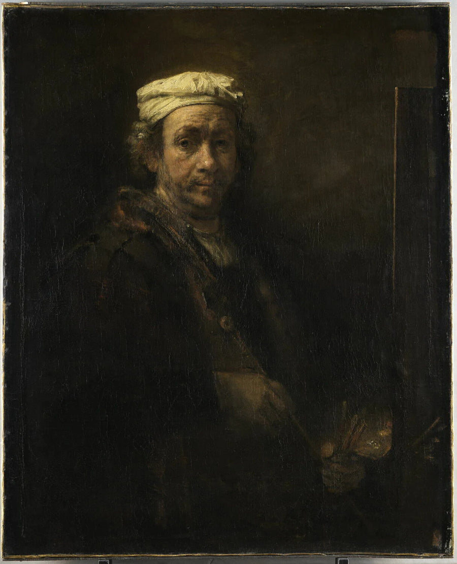 Autoportrait au chevalet et à l'appui-main de peintre - Rembrandt